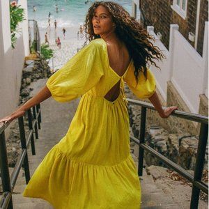 Billabong Dream Chaser Dress Yellow Size L